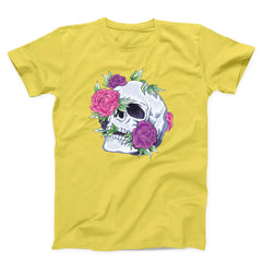 Colorful Flowers Skull Unisex T-shirt