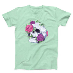 Colorful Flowers Skull Unisex T-shirt