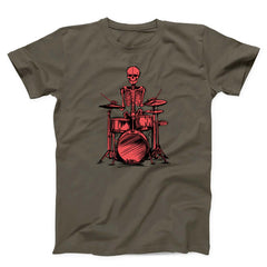 Rock And Roll Skeleton Drummer Unisex T-Shirt