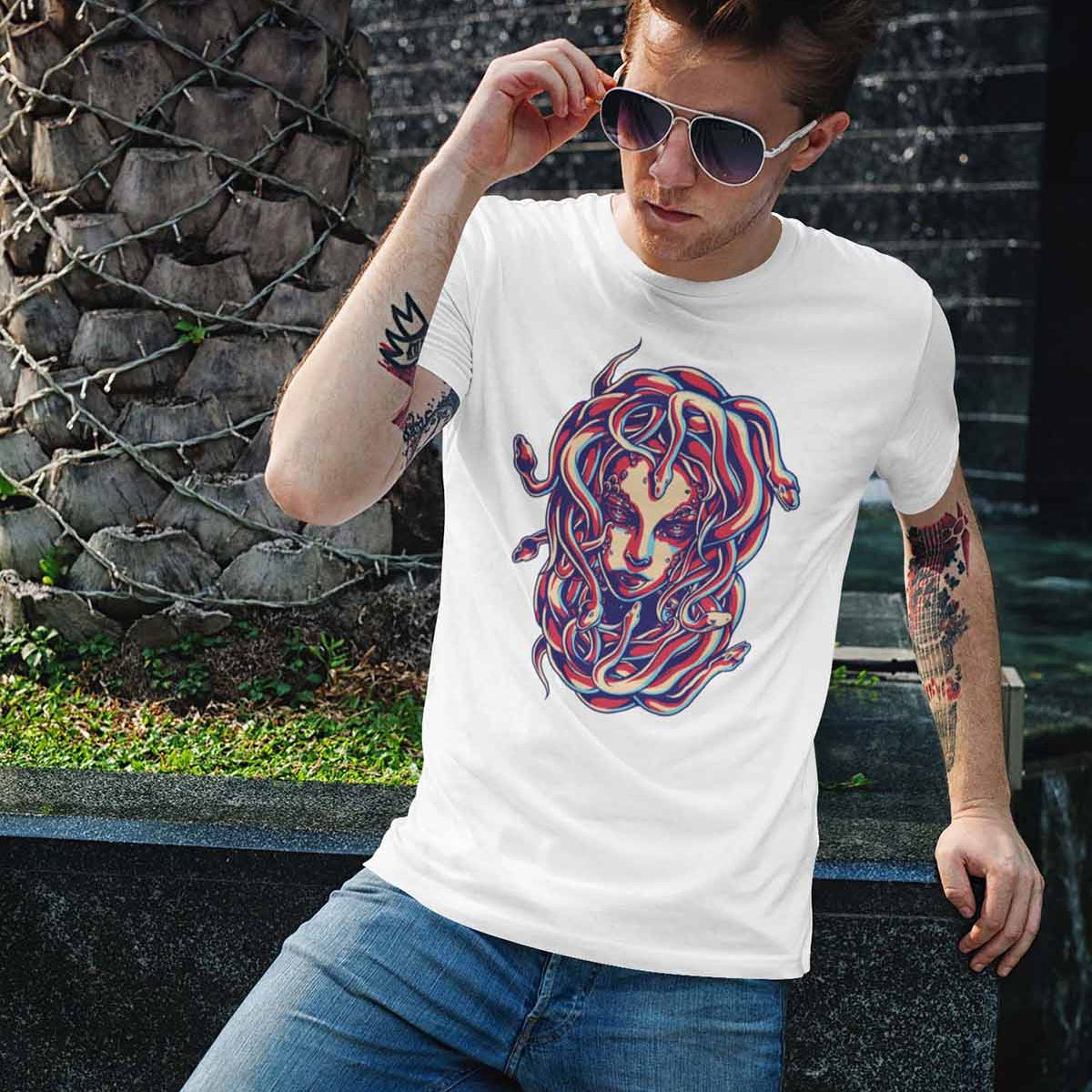 Snake Head Lady Medusa Unisex T-shirt