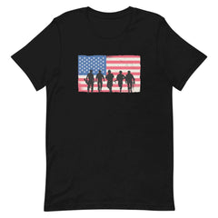 Soldiers With American Flag Unisex T-shirt