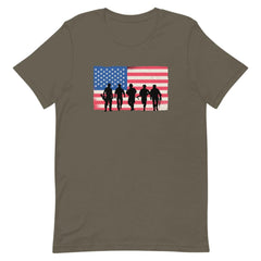 Soldiers With American Flag Unisex T-shirt
