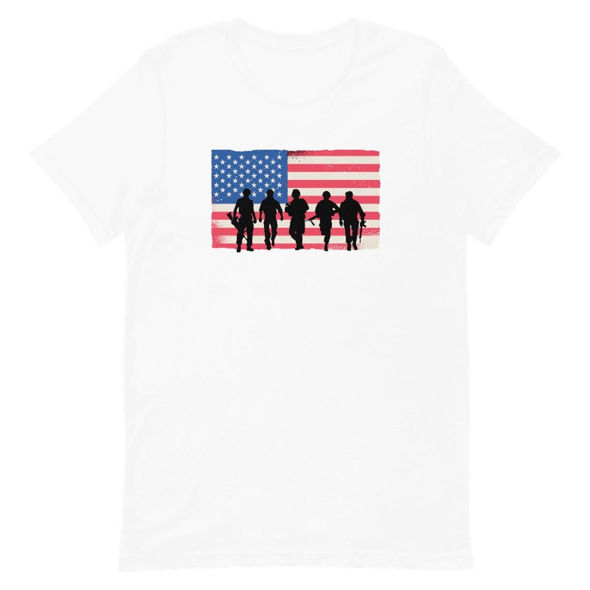 Soldiers With American Flag Unisex T-shirt