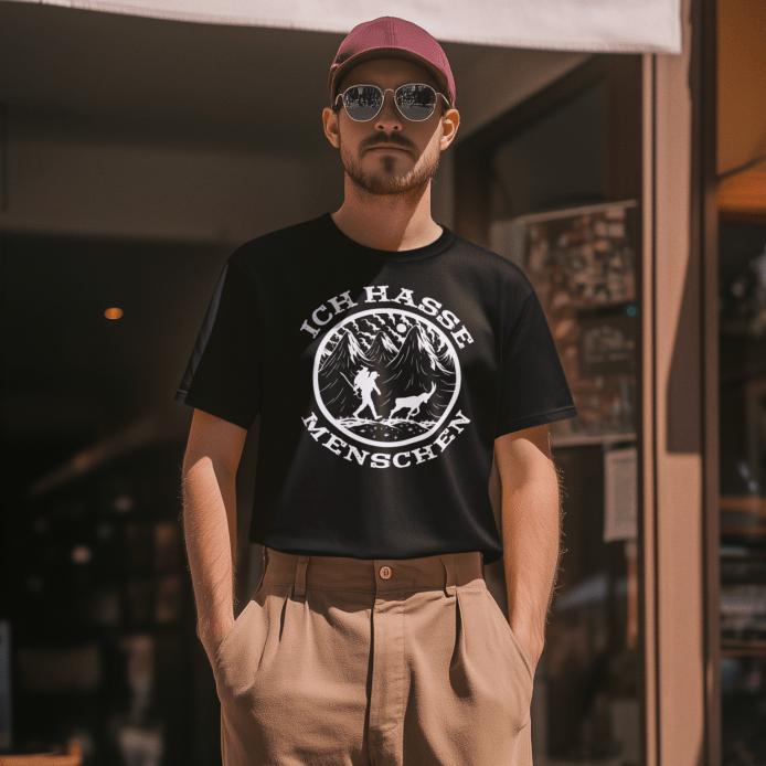 Ich Hasse Menschen German Antisocial Hiking Unisex T-shirt