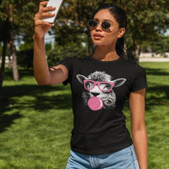 Cool Sheep Pink Glasses Bubble Gum Unisex T-shirt