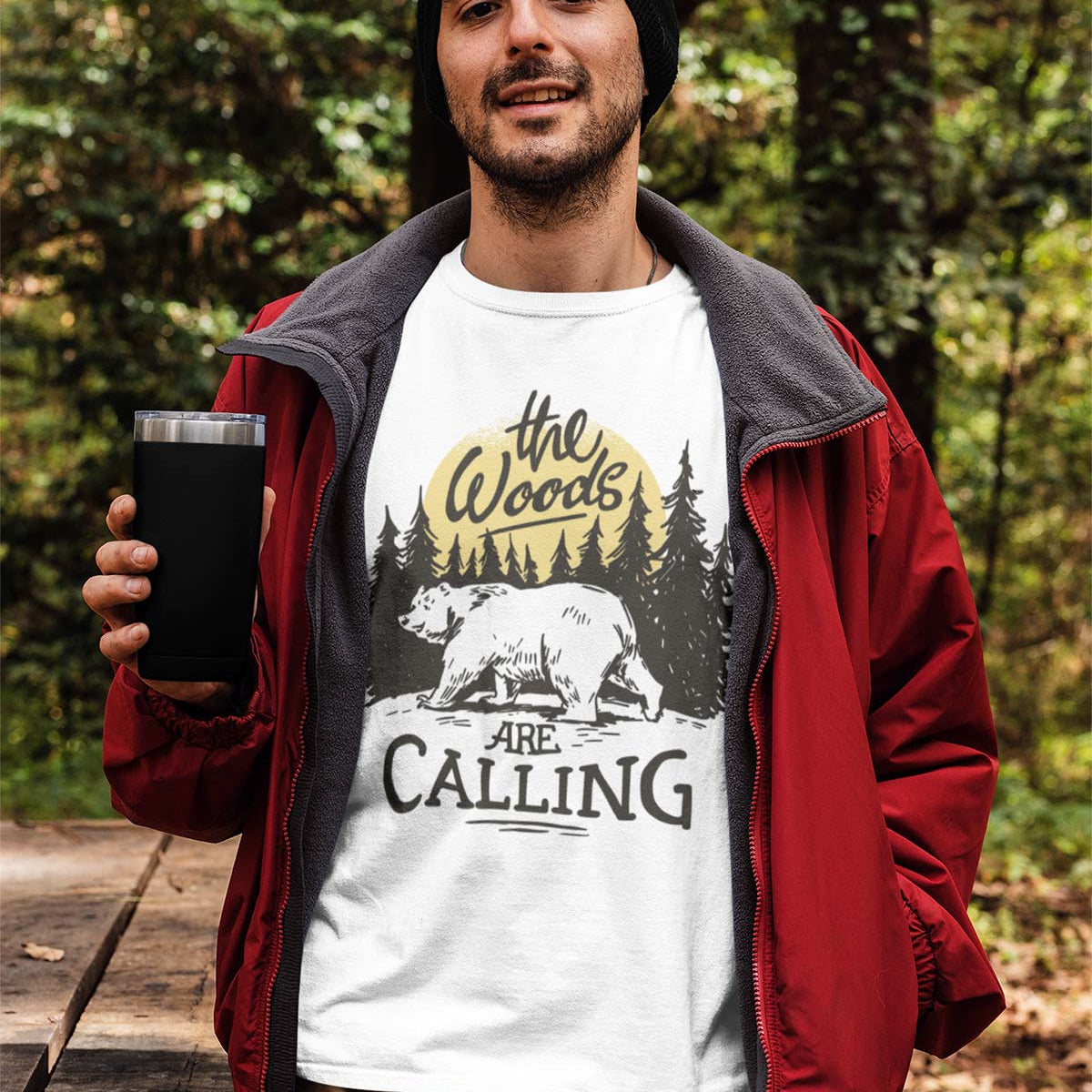 The Woods Are Calling Bear Forest Unisex T-shirt