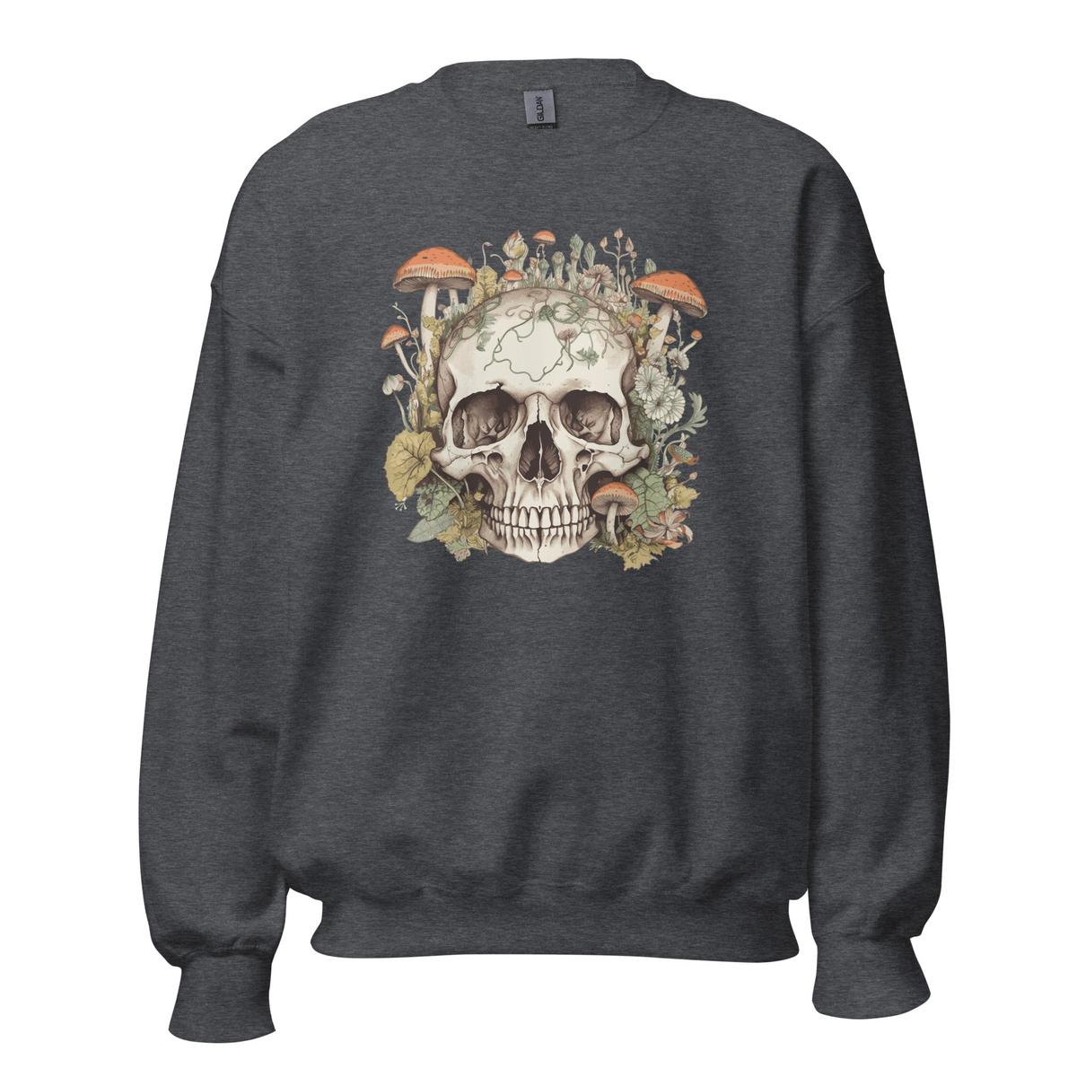 Skull With Mushrooms Unisex Sweatshirt