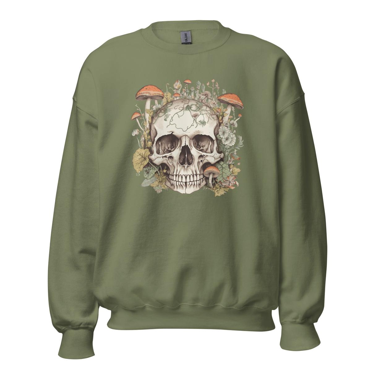 Skull With Mushrooms Unisex Sweatshirt