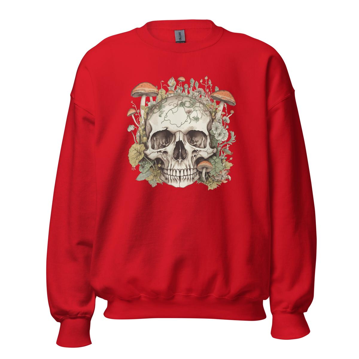 Skull With Mushrooms Unisex Sweatshirt