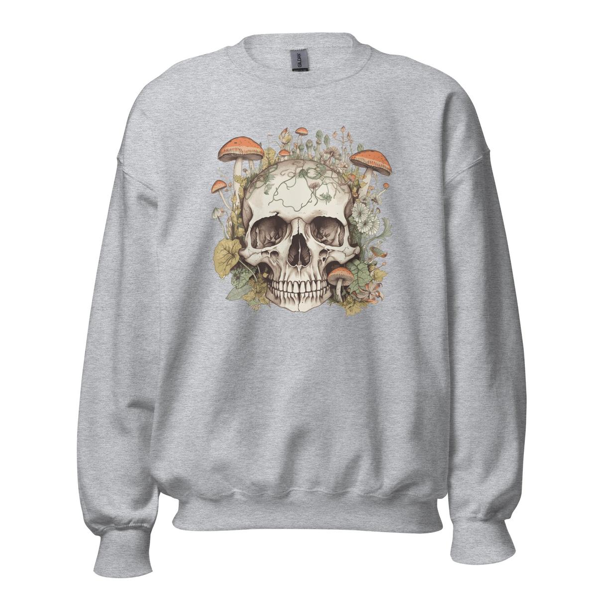 Skull With Mushrooms Unisex Sweatshirt