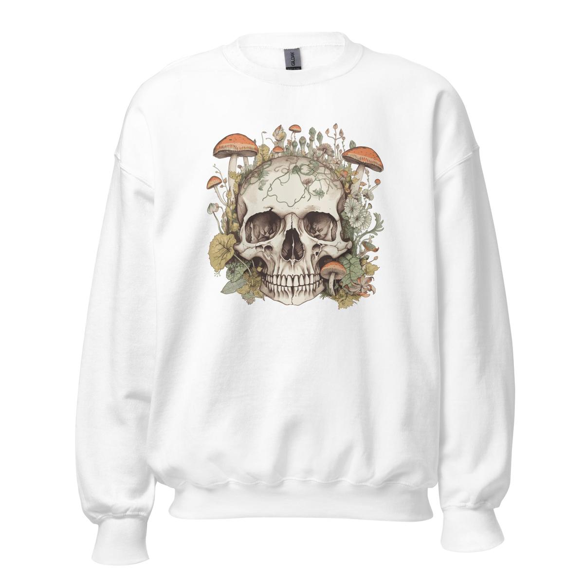 Skull With Mushrooms Unisex Sweatshirt
