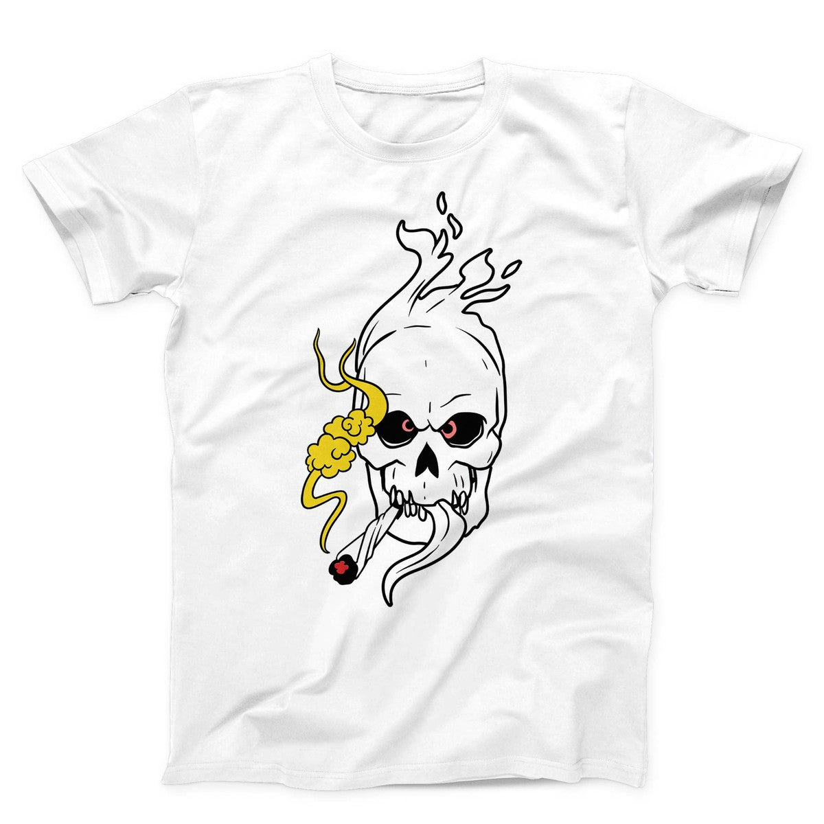 Flaming Skull Smoking Unisex T-shirt