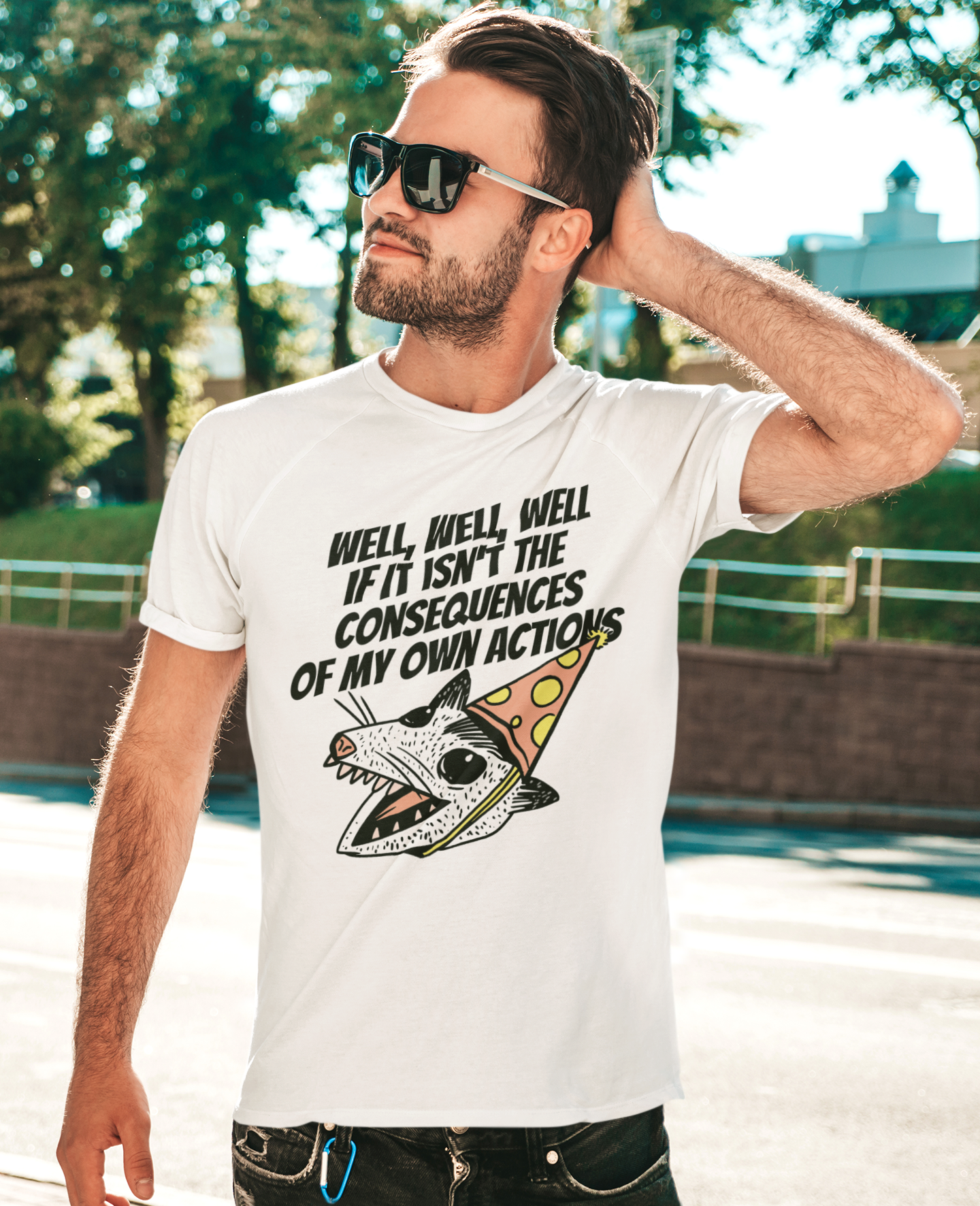 Opossum With Party Hat Unisex T-Shirt