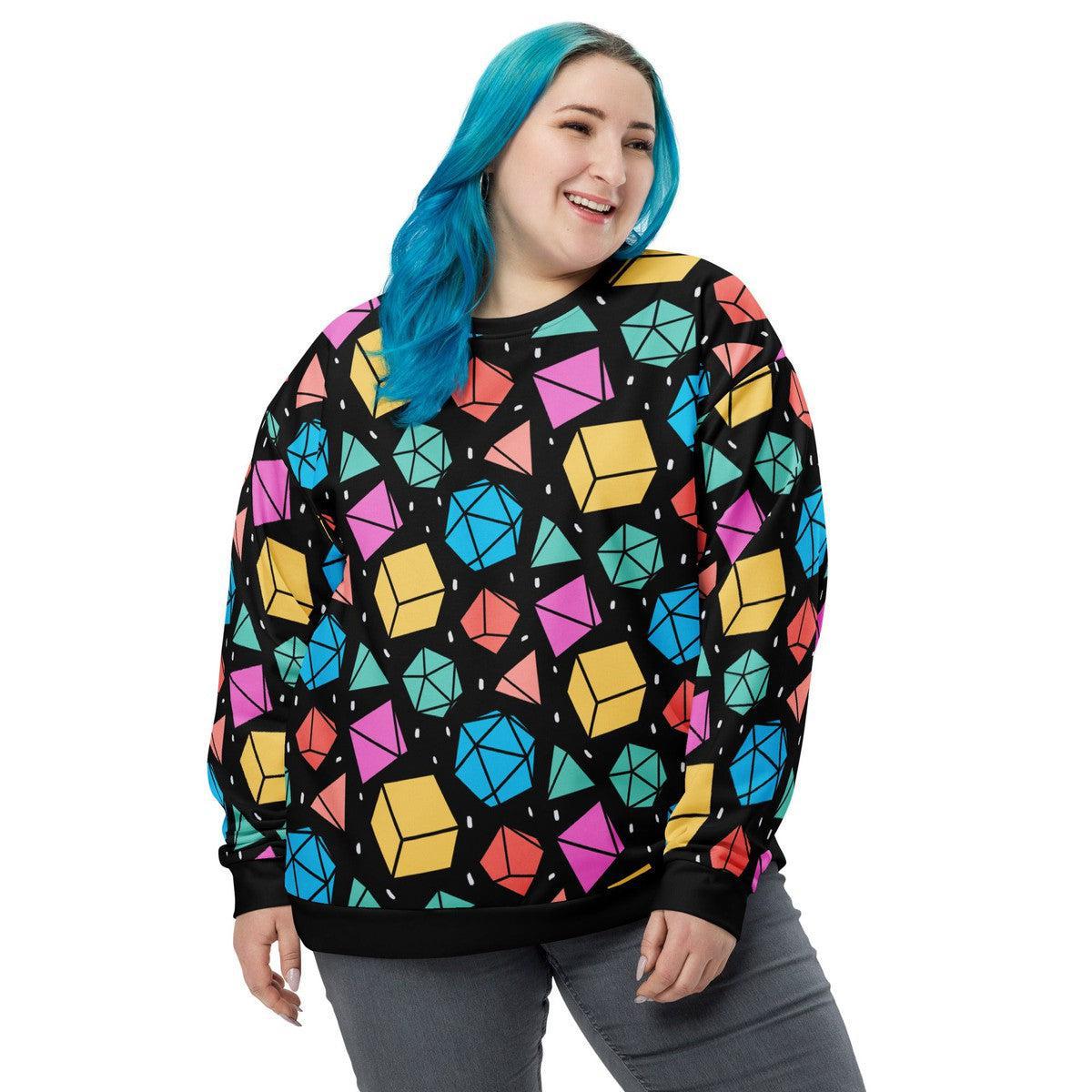 Dice Polygonal Unixex Sweatshirt