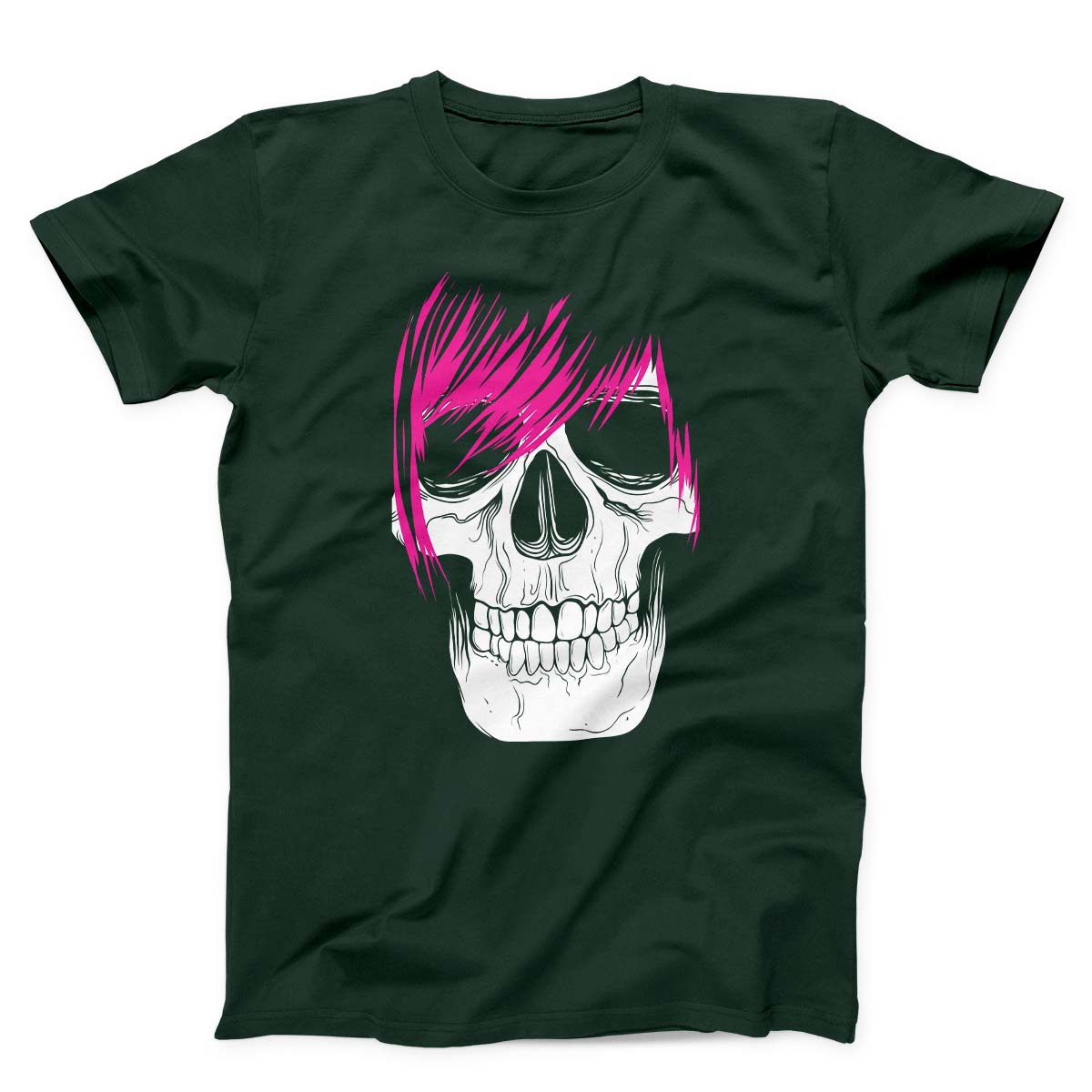 Emo Skull Pink Hair Unisex T-shirt