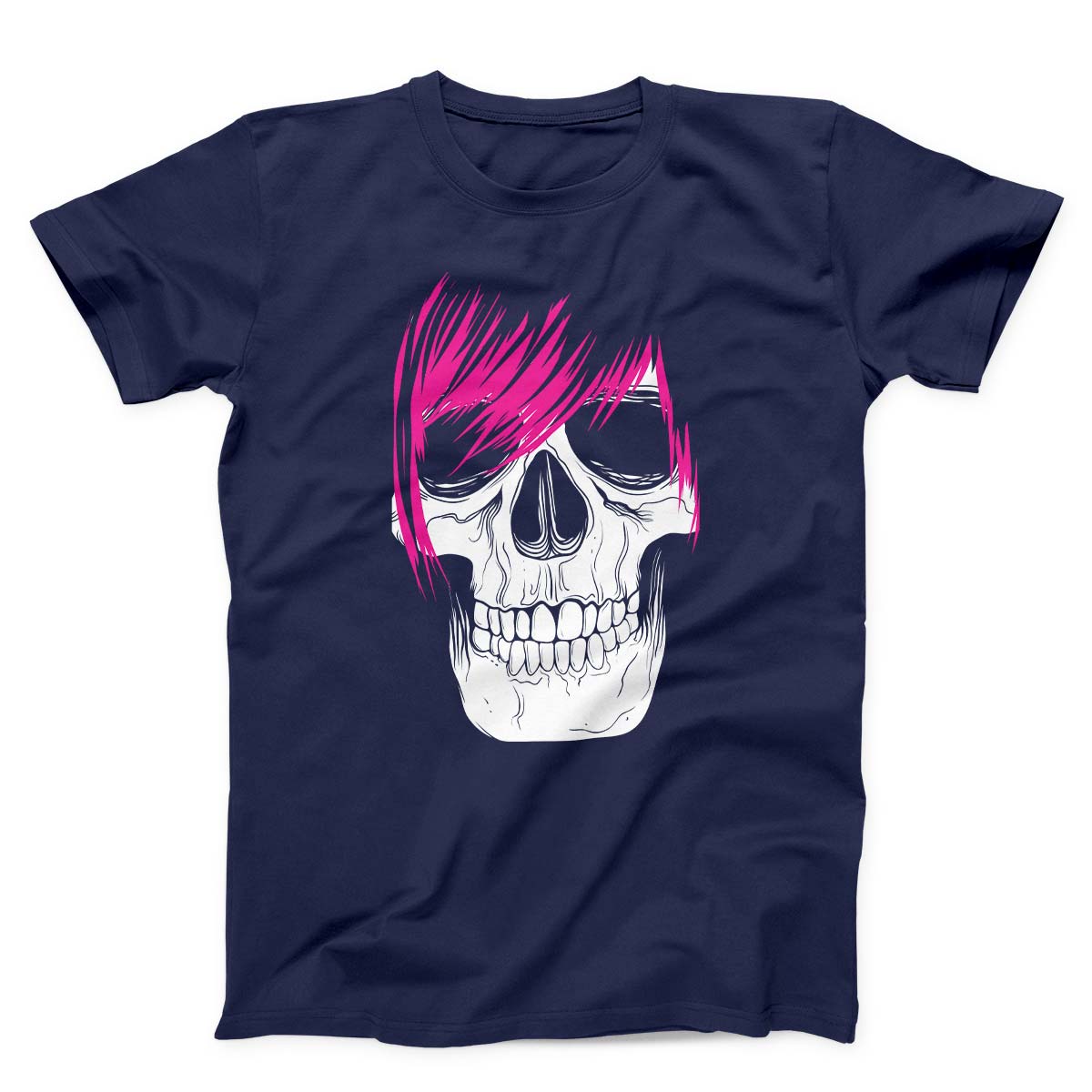 Emo Skull Pink Hair Unisex T-shirt
