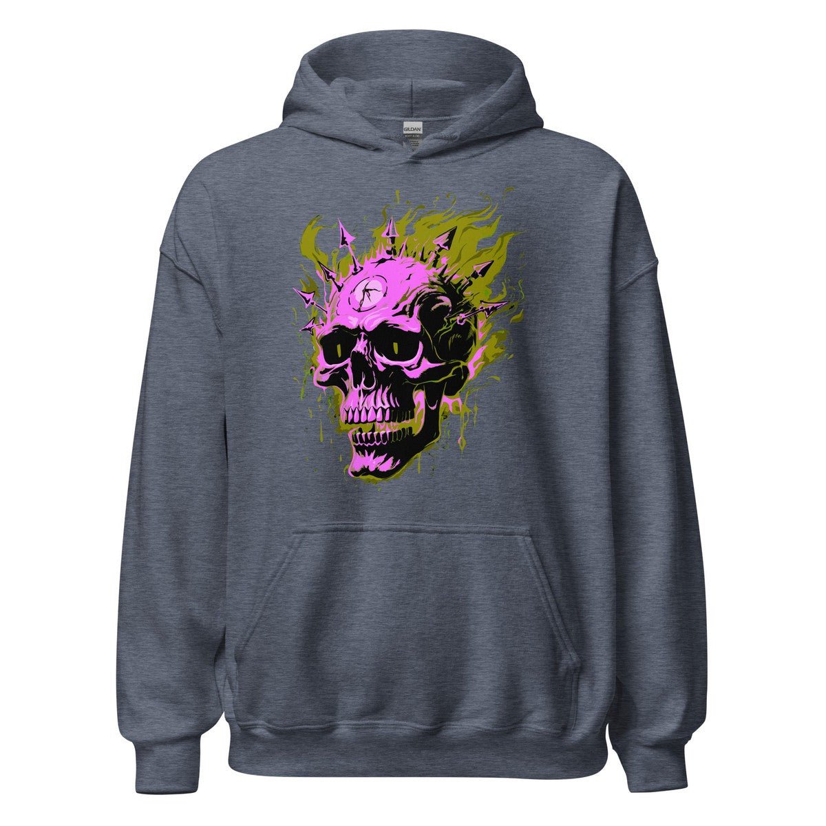 Flaming Punk Skull Unisex Hoodie