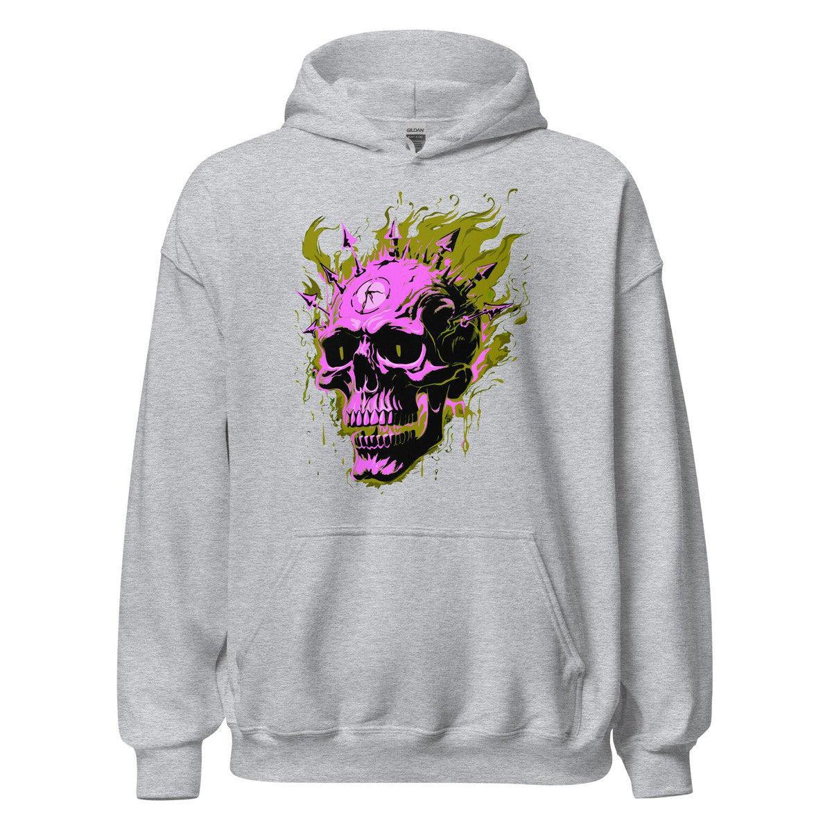 Flaming Punk Skull Unisex Hoodie