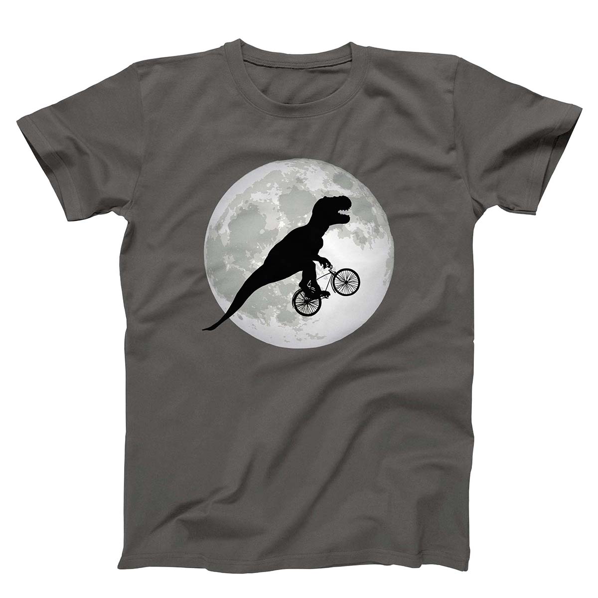 Flying T-Rex On Bicycle Over Moon T-Shirt