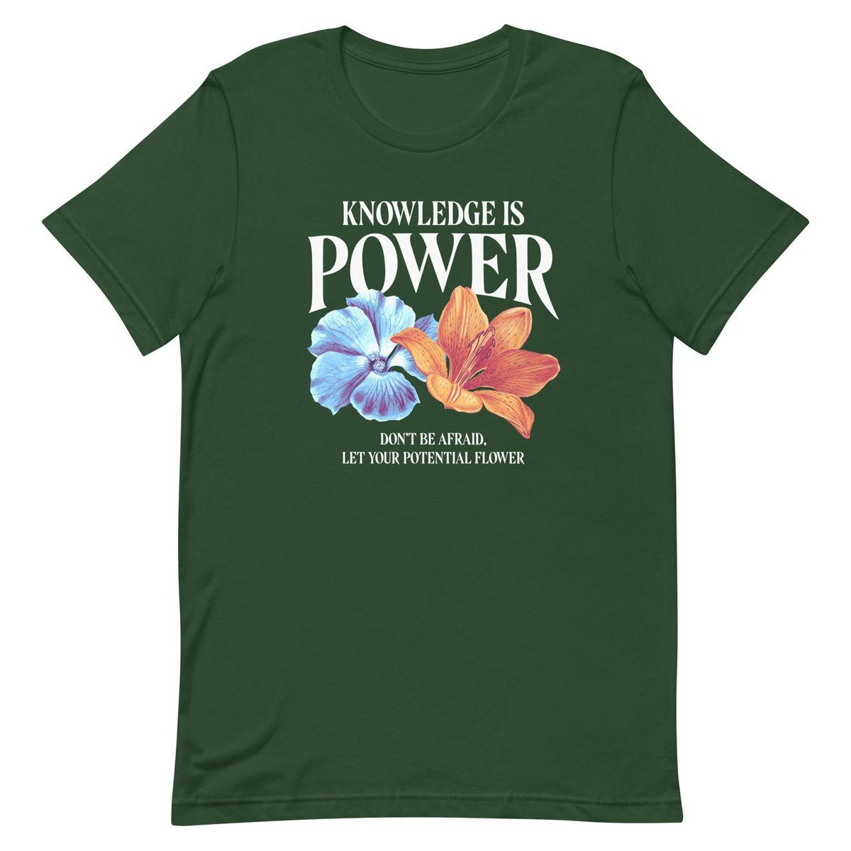 Knowledge Is Power Flower Unisex T-shirt