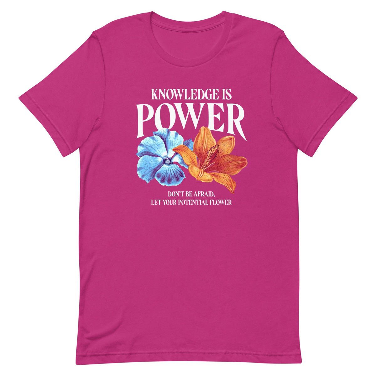 Knowledge Is Power Flower Unisex T-shirt