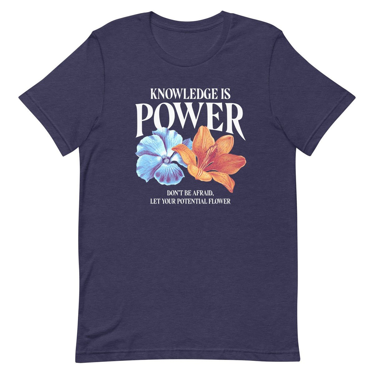 Knowledge Is Power Flower Unisex T-shirt