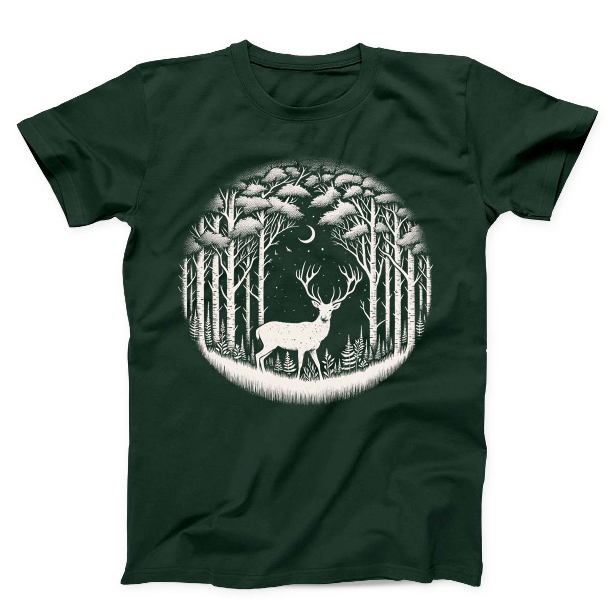 Mystical Deer Forest Unisex T-Shirt