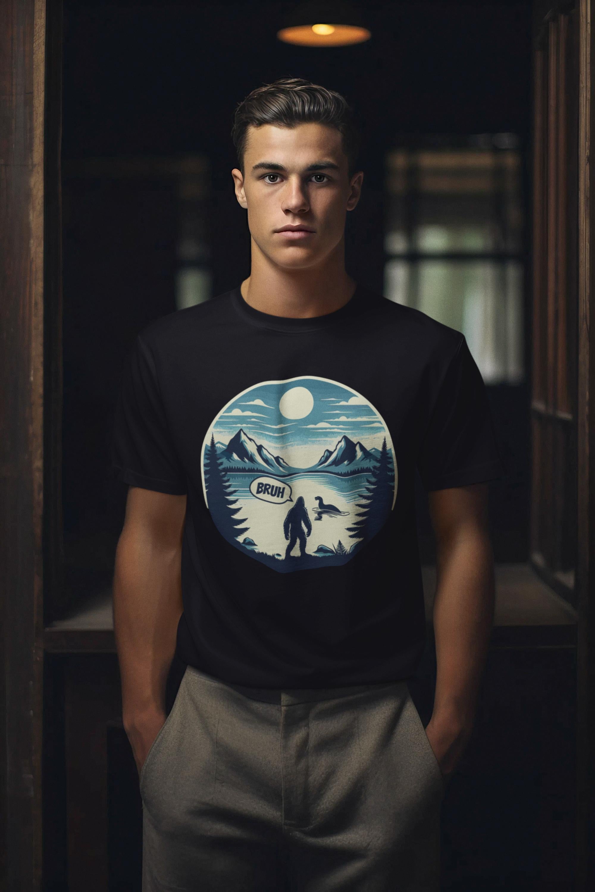 Bigfoot And Nessie Lake Unisex T-Shirt