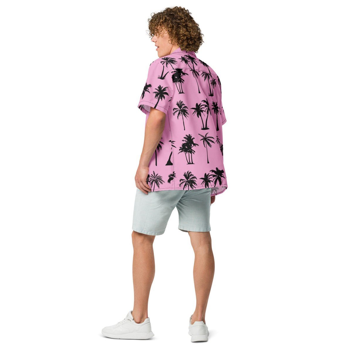 Pink Paradise Palm Print Hawaiian Shirt
