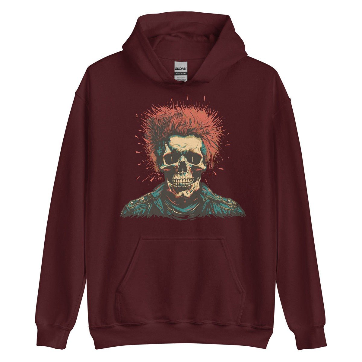 Redheaded Skeleton Punk Unisex Hoodie