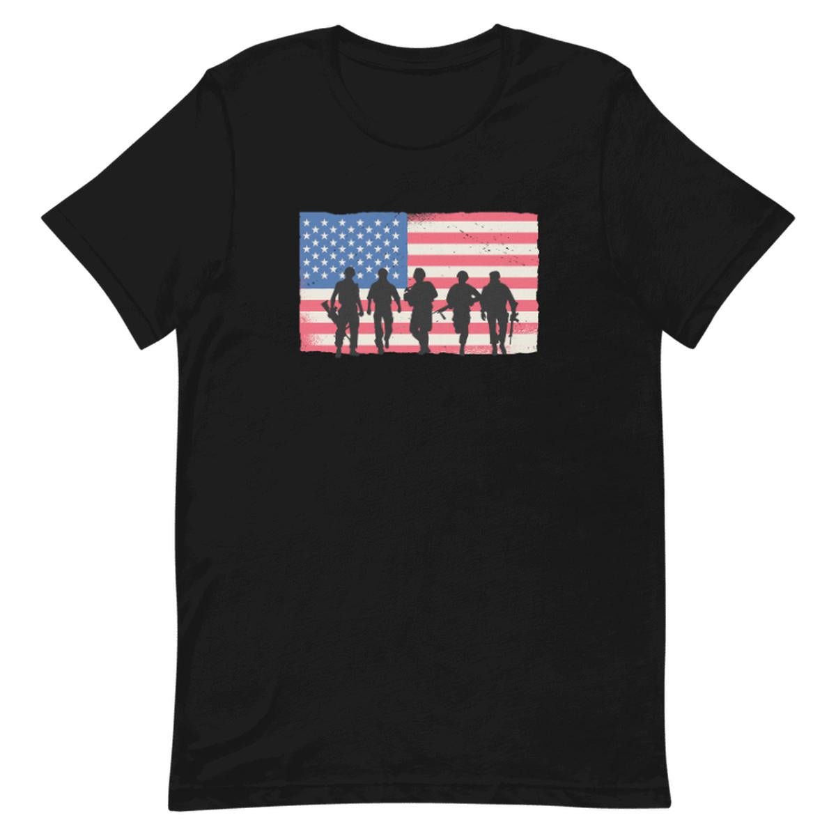Soldiers With American Flag Unisex T-shirt