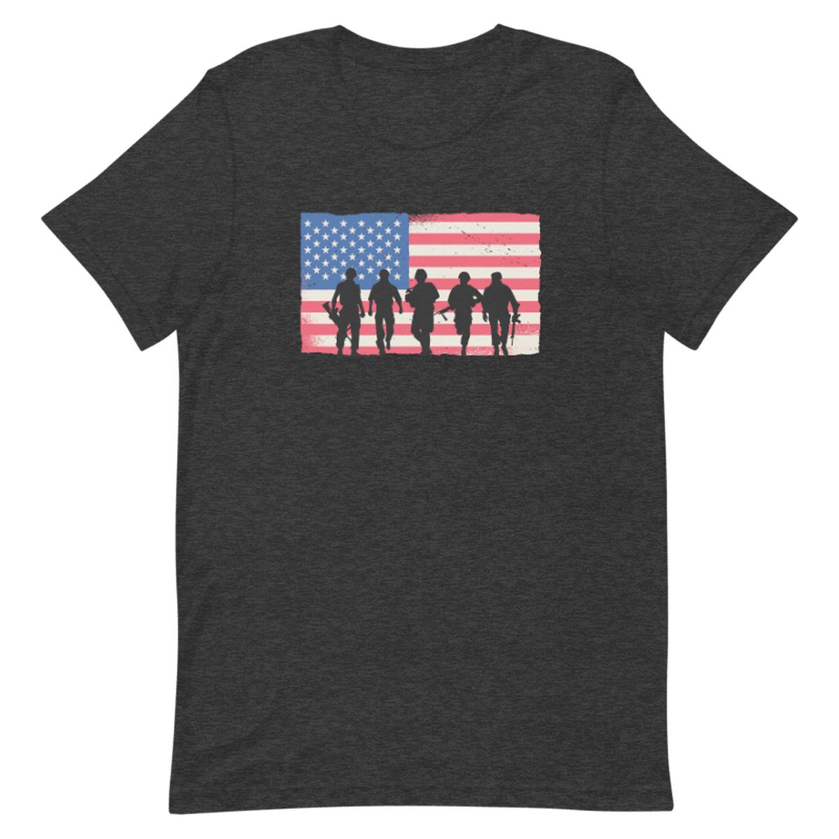 Soldiers With American Flag Unisex T-shirt