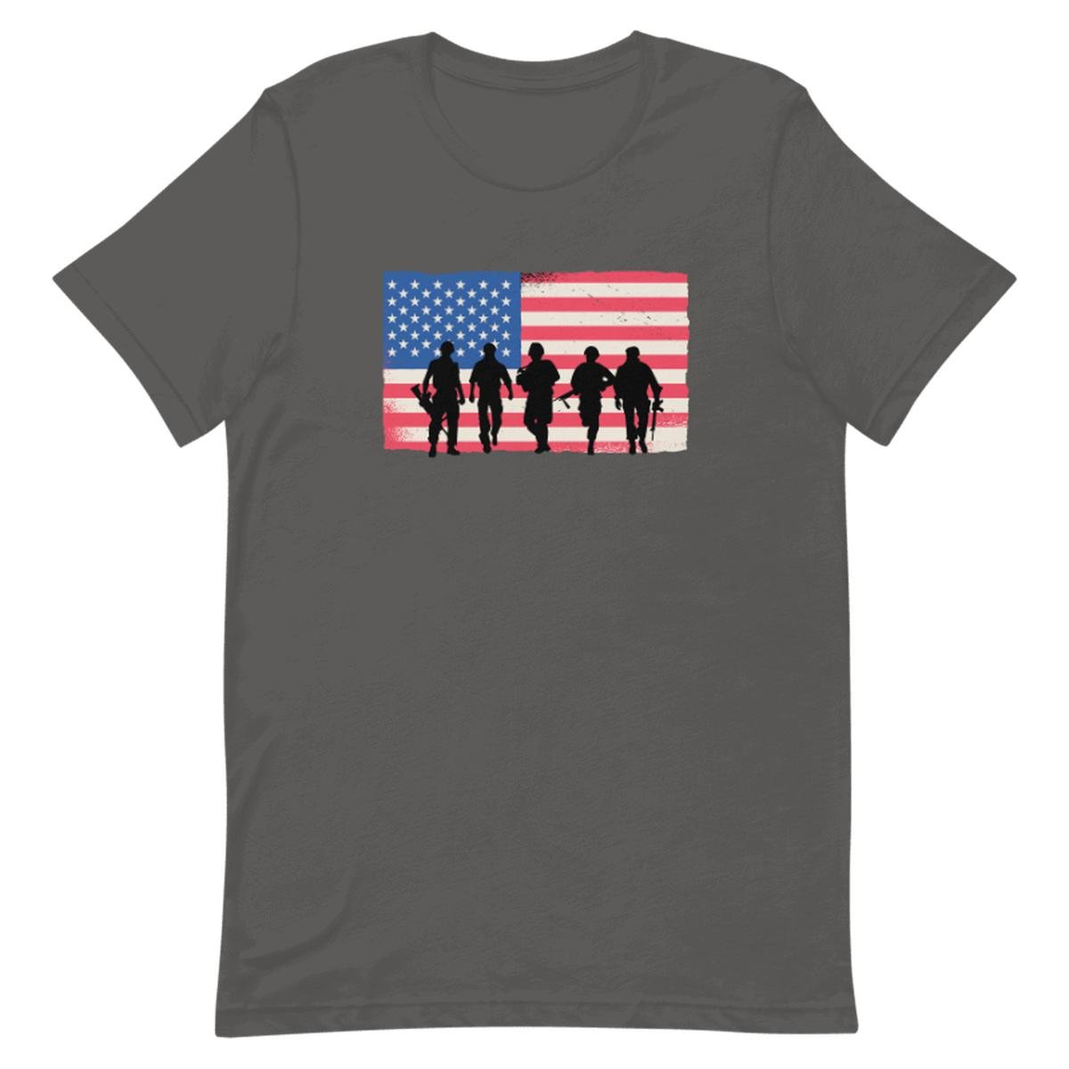 Soldiers With American Flag Unisex T-shirt