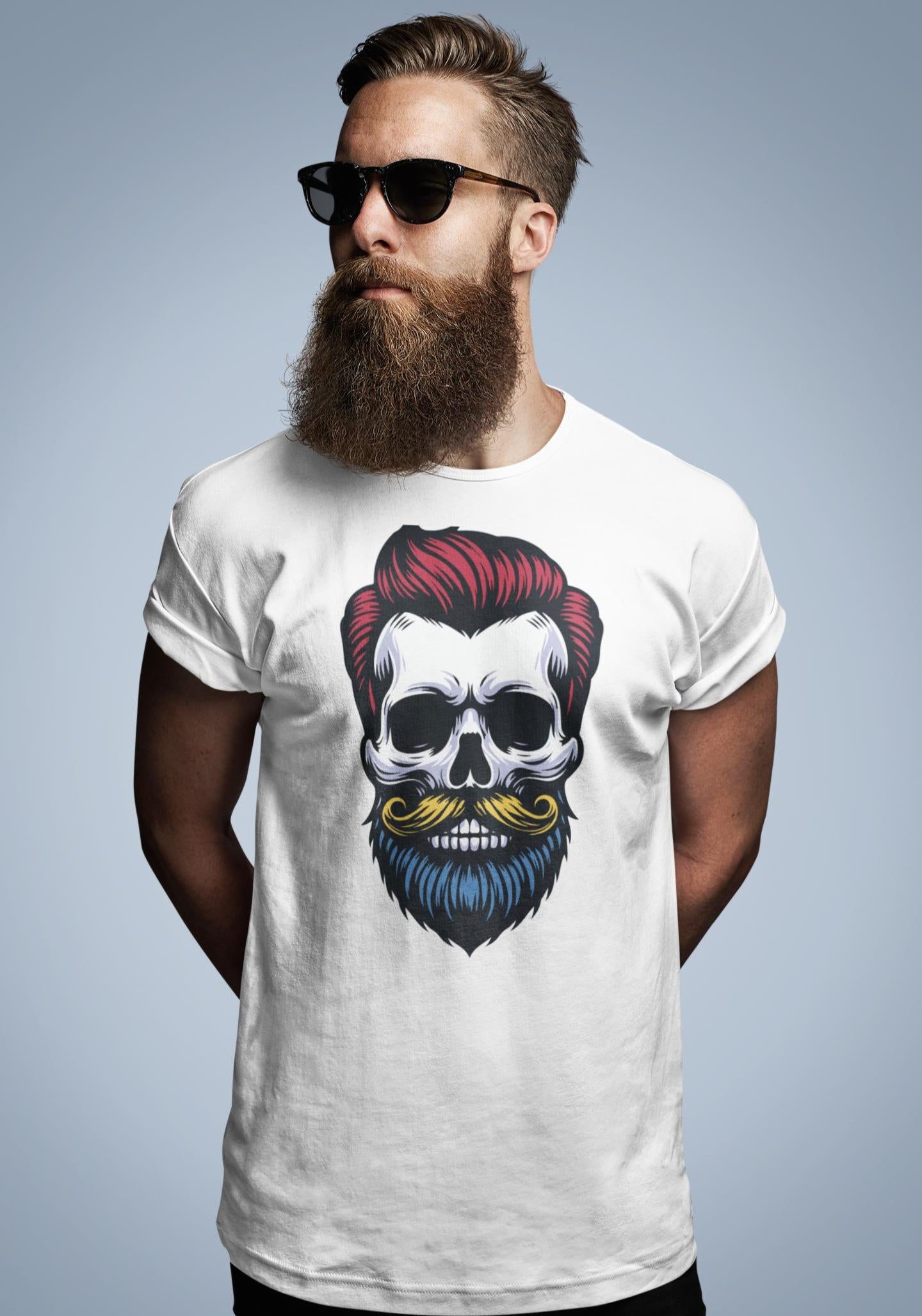 Hipster Barber Skull Unisex T-shirt