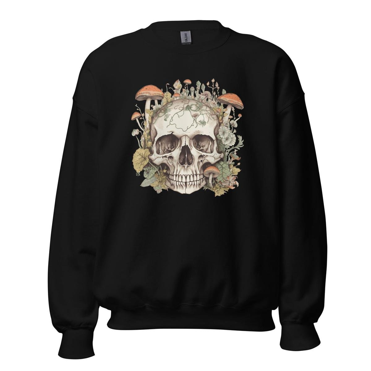 Skull With Mushrooms Unisex Sweatshirt
