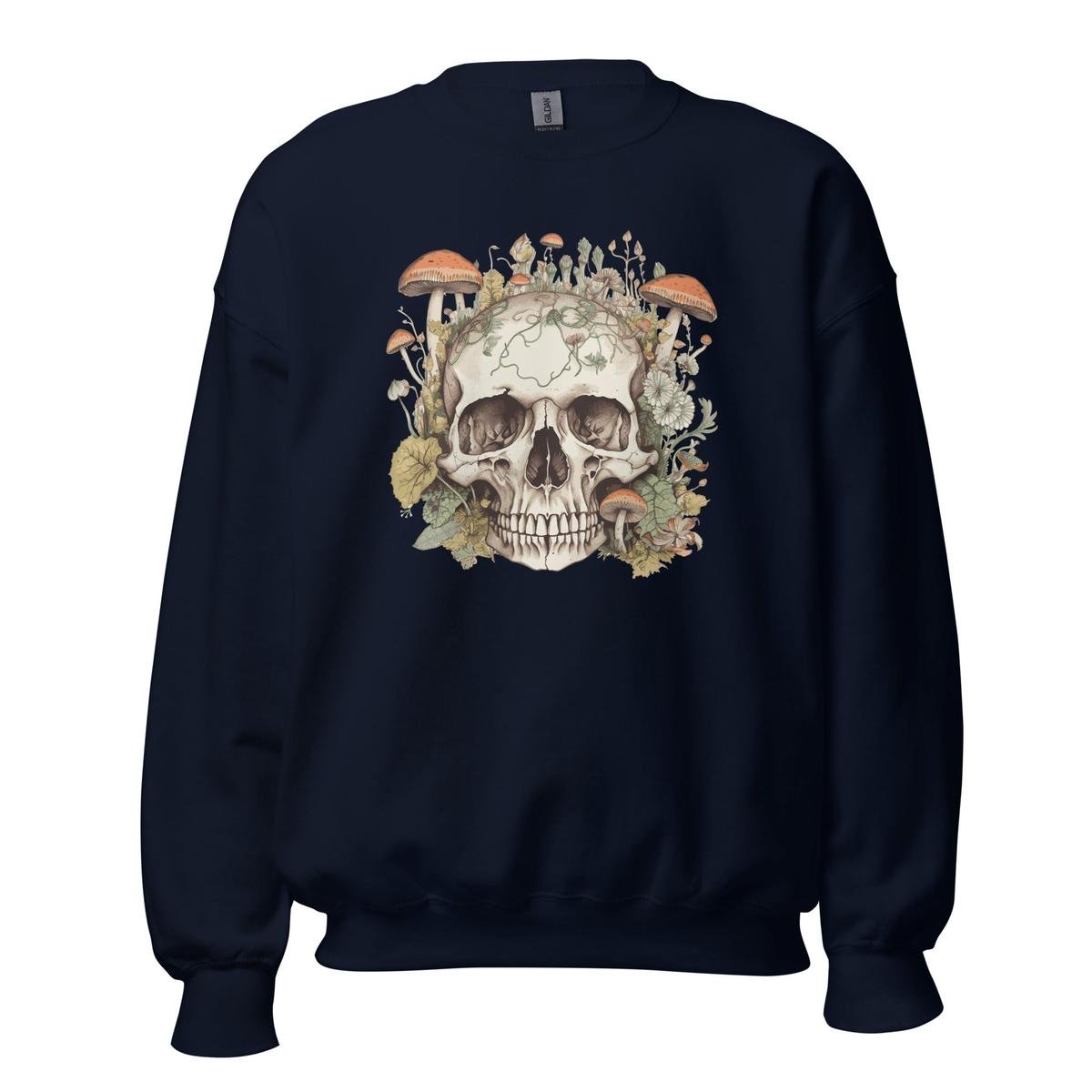 Skull With Mushrooms Unisex Sweatshirt