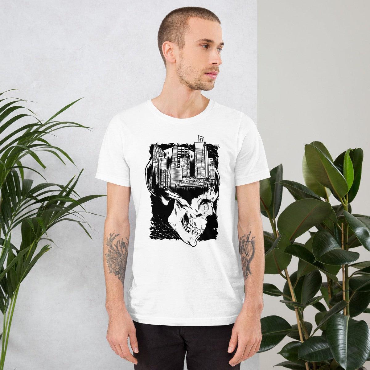 Urban Skull Cityscape Unisex T-Shirt